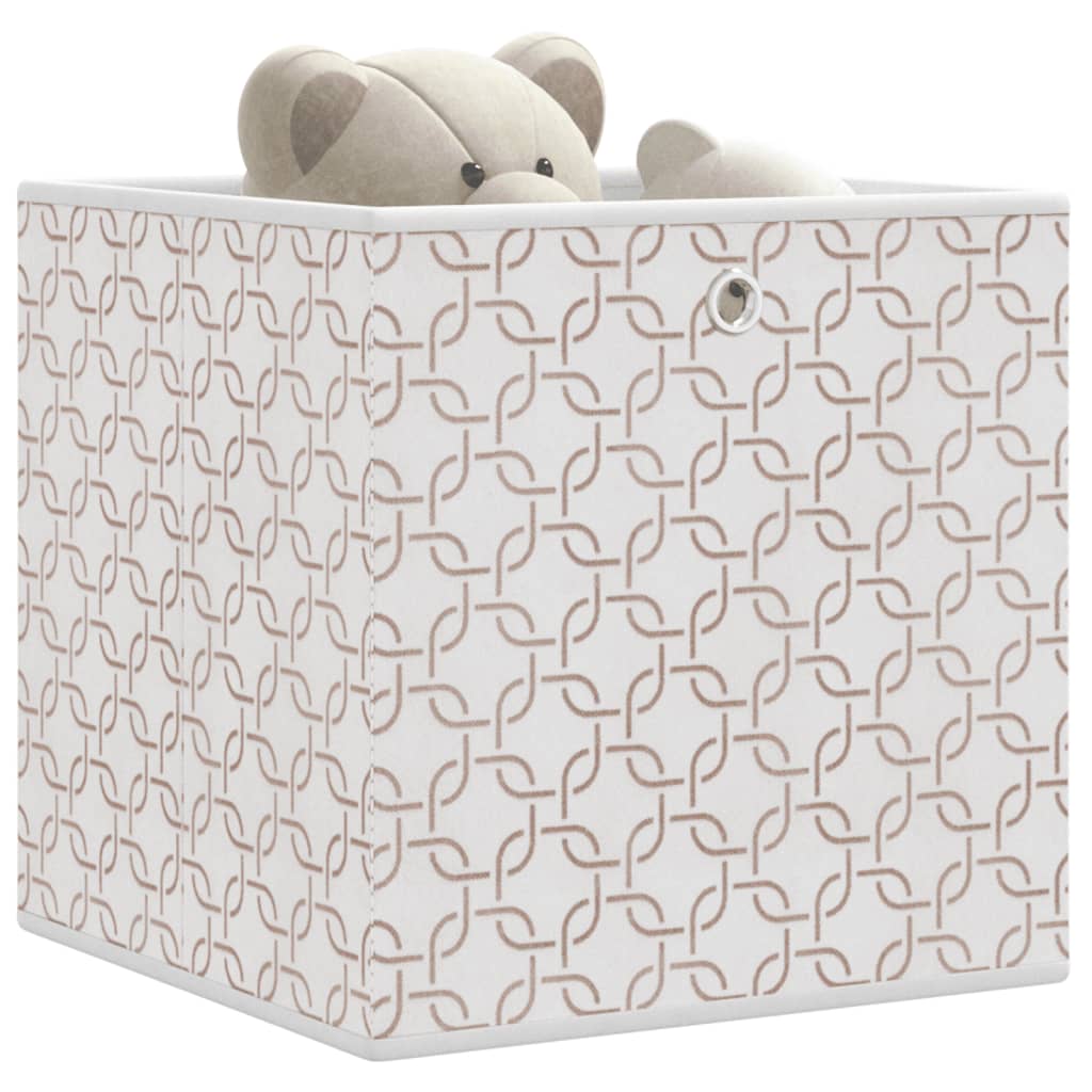 Folding boxes 4 pieces cream 32x32x32 cm fleece