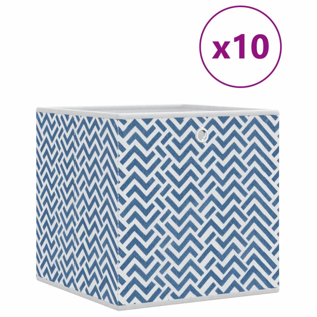 Faltboxen 10 Stk. Blau 32x32x32 cm Vlies