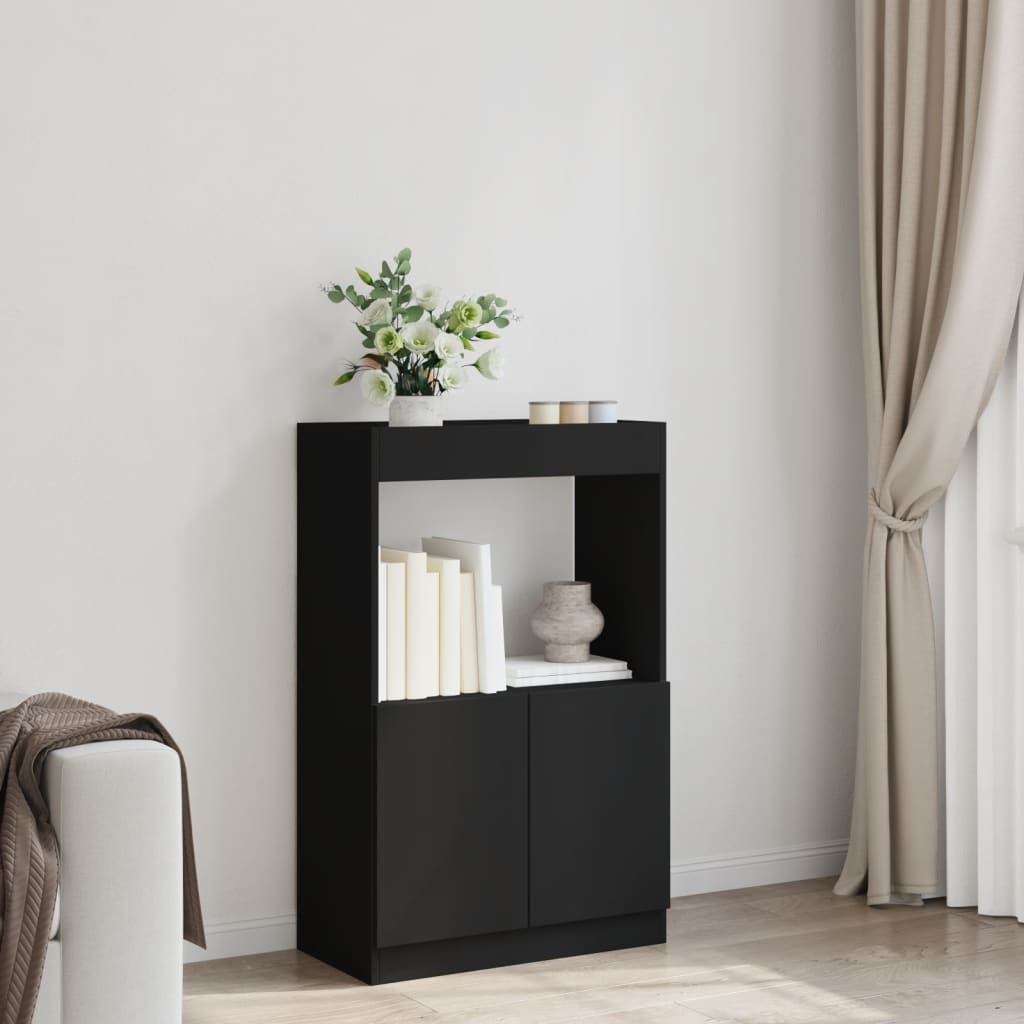 Highboard Black 63x33x100 cm Wood Material