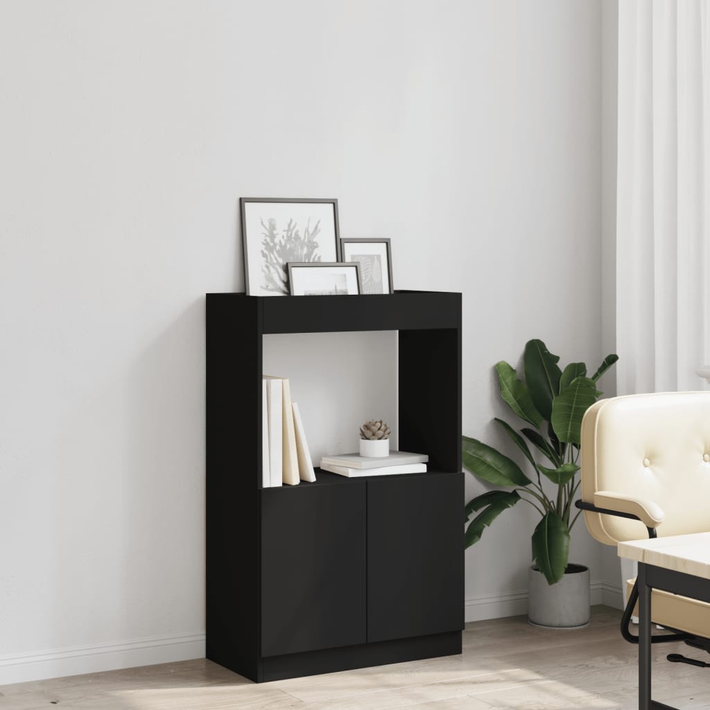 Highboard Black 63x33x100 cm Wood Material