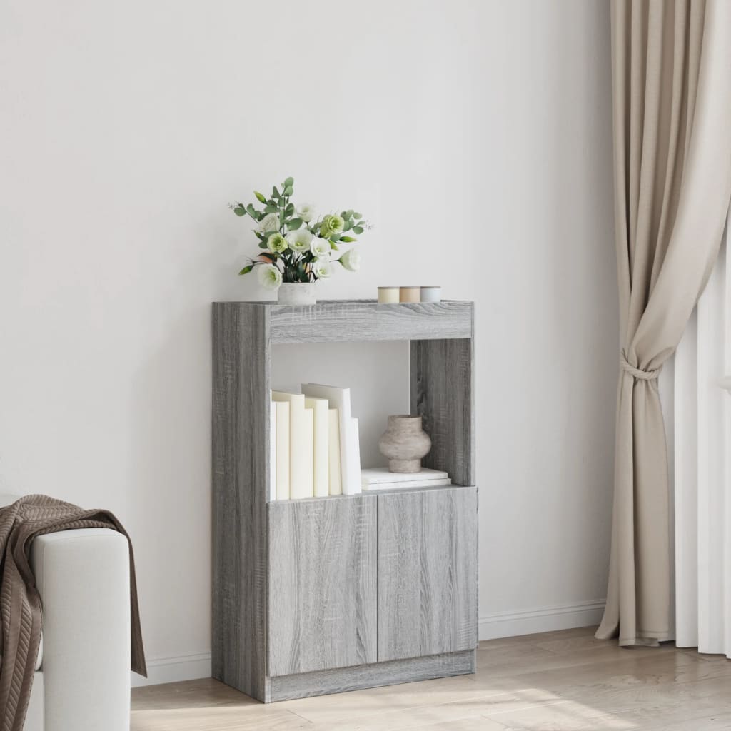 Highboard Grau Sonoma-Eiche 63x33x100 cm Holzwerkstoff