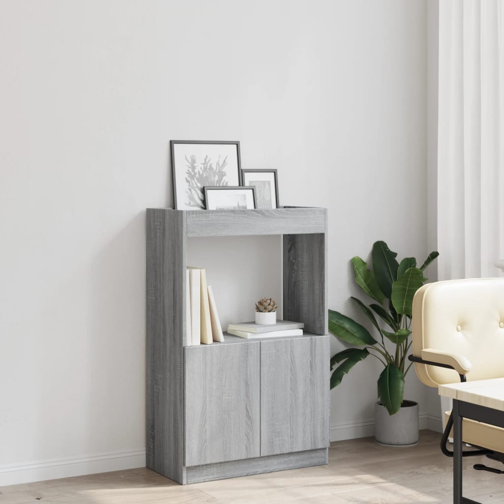 Highboard Grey Sonoma Oak 63x33x100 cm Wood Material