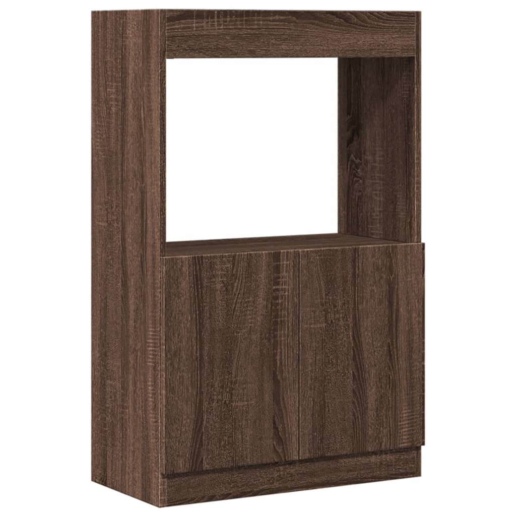 Highboard Brown Oak Look 63x33x100 cm Wood Material