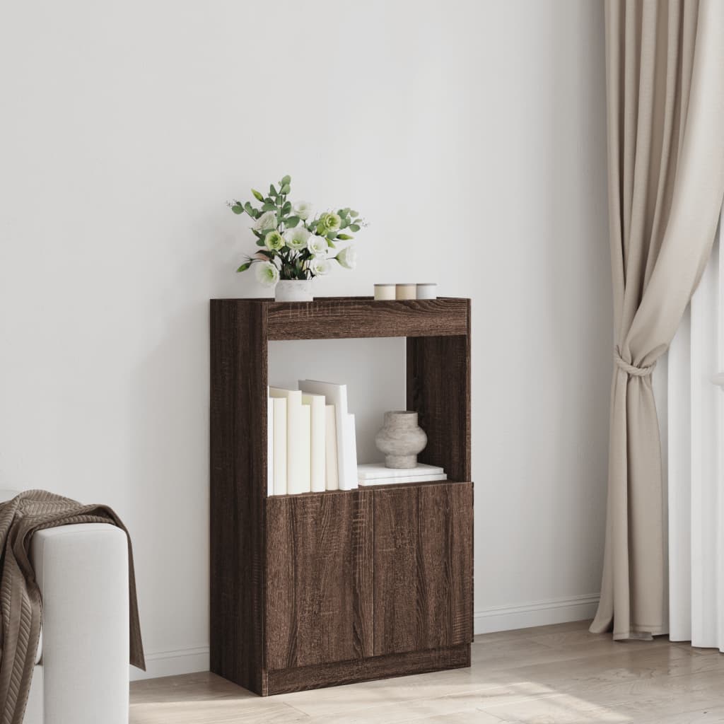 Highboard Brown Oak Look 63x33x100 cm Wood Material