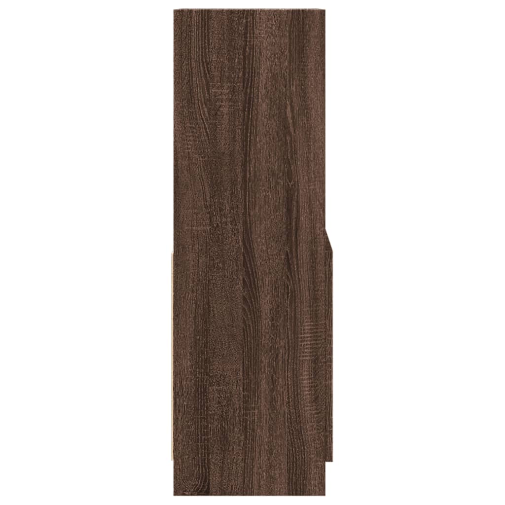 Highboard Brown Oak Look 63x33x100 cm Wood Material