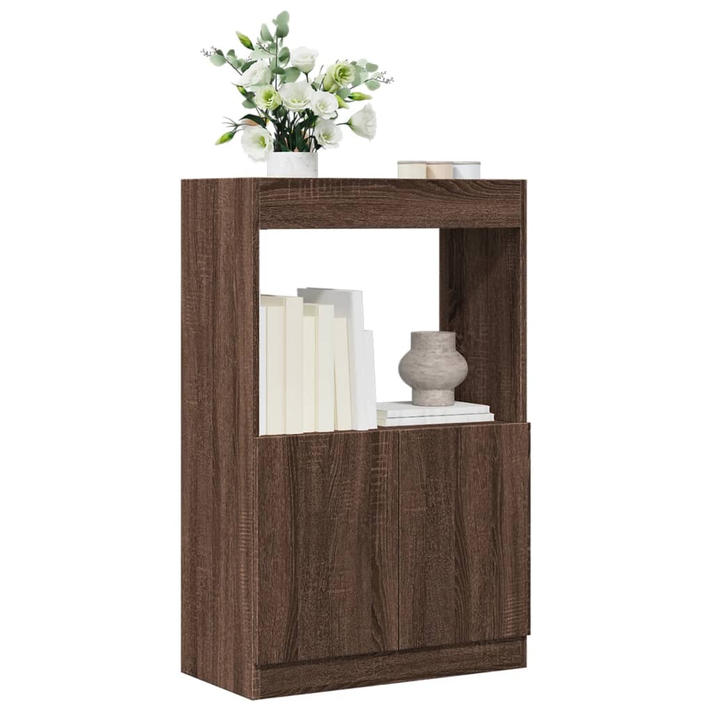 Highboard Brown Oak Look 63x33x100 cm Wood Material