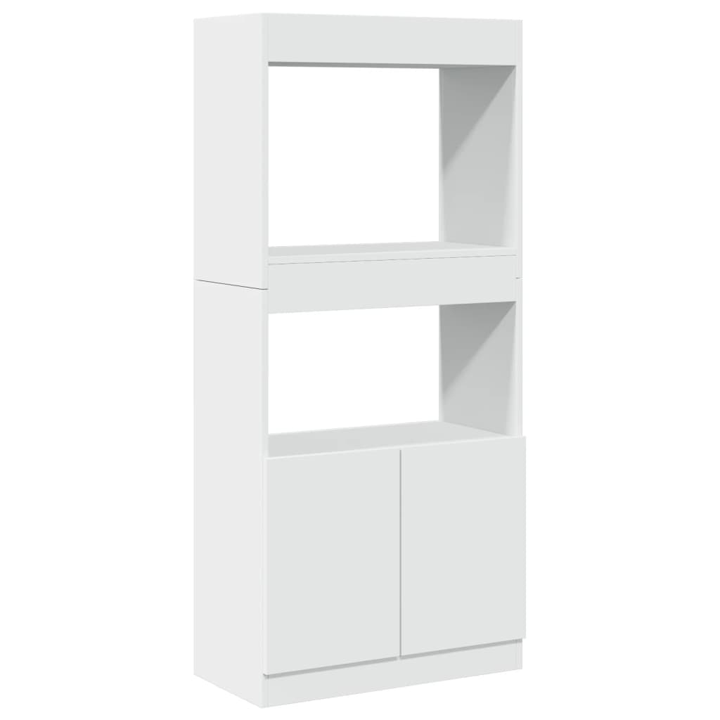 Highboard White 63x33x140 cm Wood Material