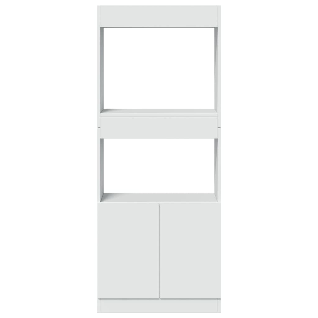 Highboard White 63x33x140 cm Wood Material