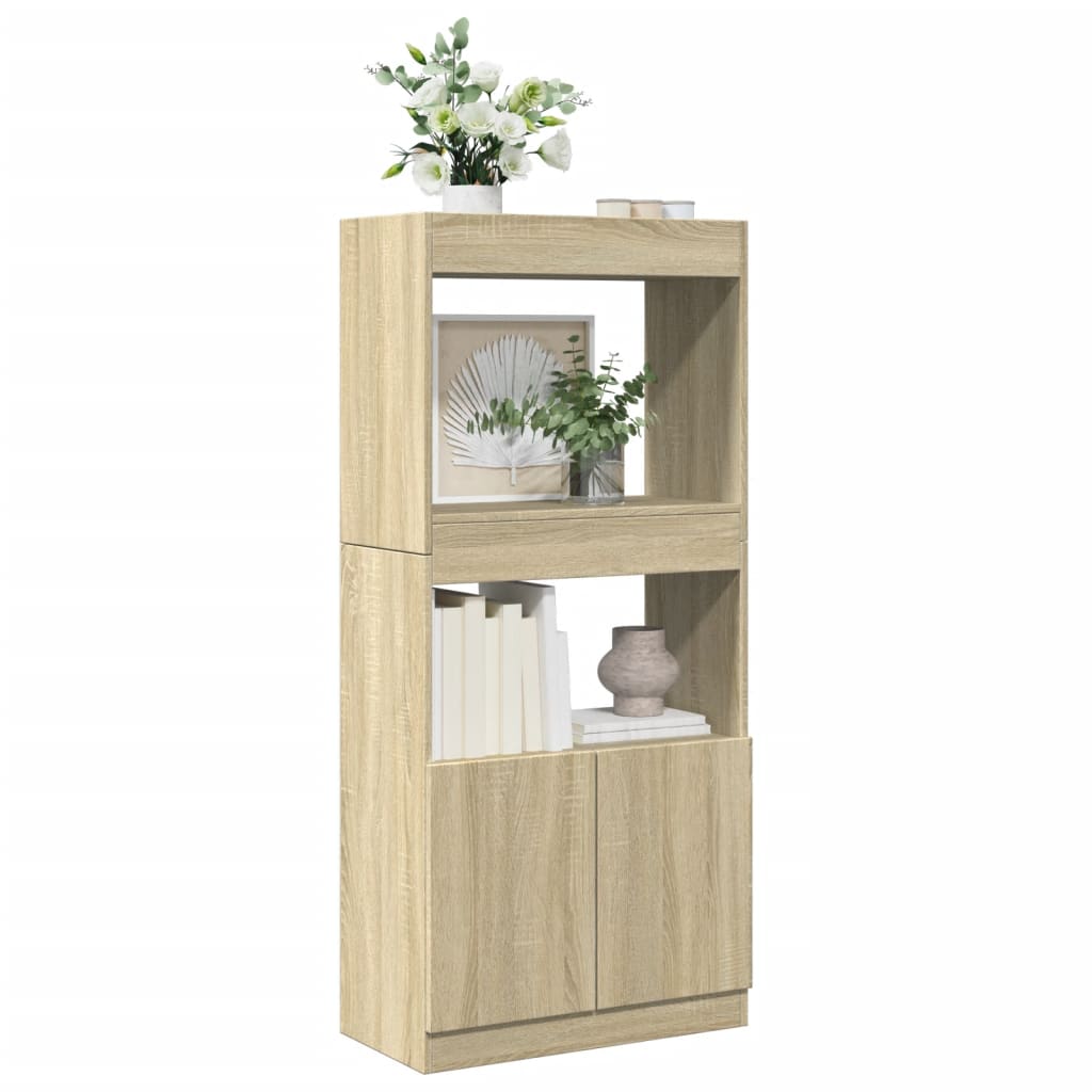 Highboard Sonoma Oak 63x33x140 cm Wood Material