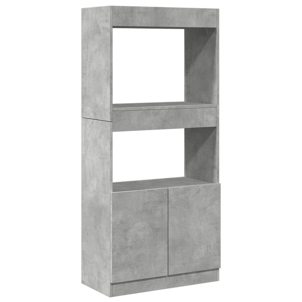 Highboard Concrete Grey 63x33x140 cm Wood Material