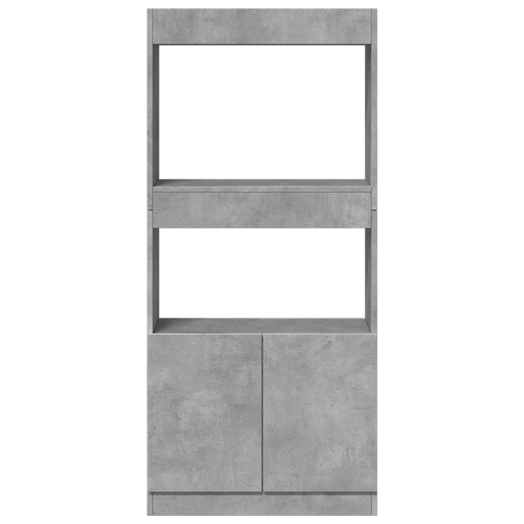 Highboard Concrete Grey 63x33x140 cm Wood Material