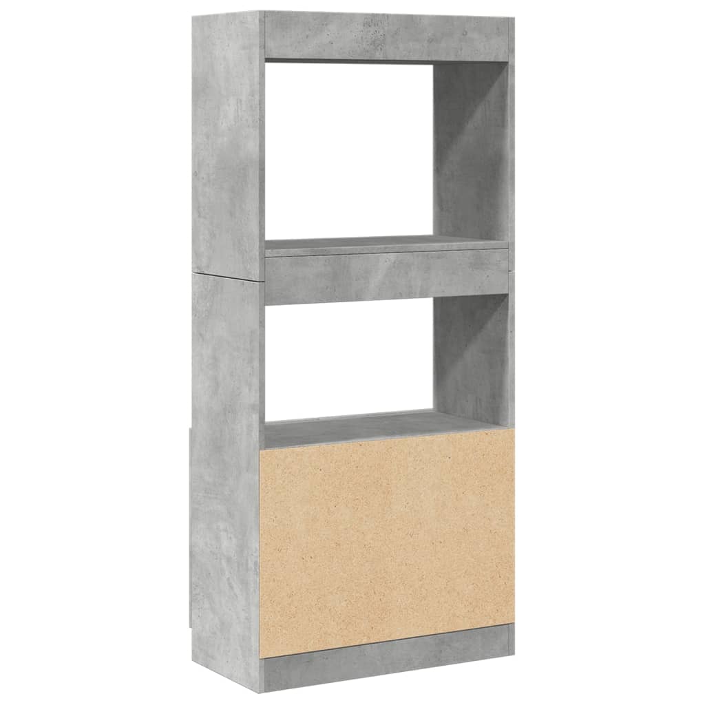 Highboard Concrete Grey 63x33x140 cm Wood Material