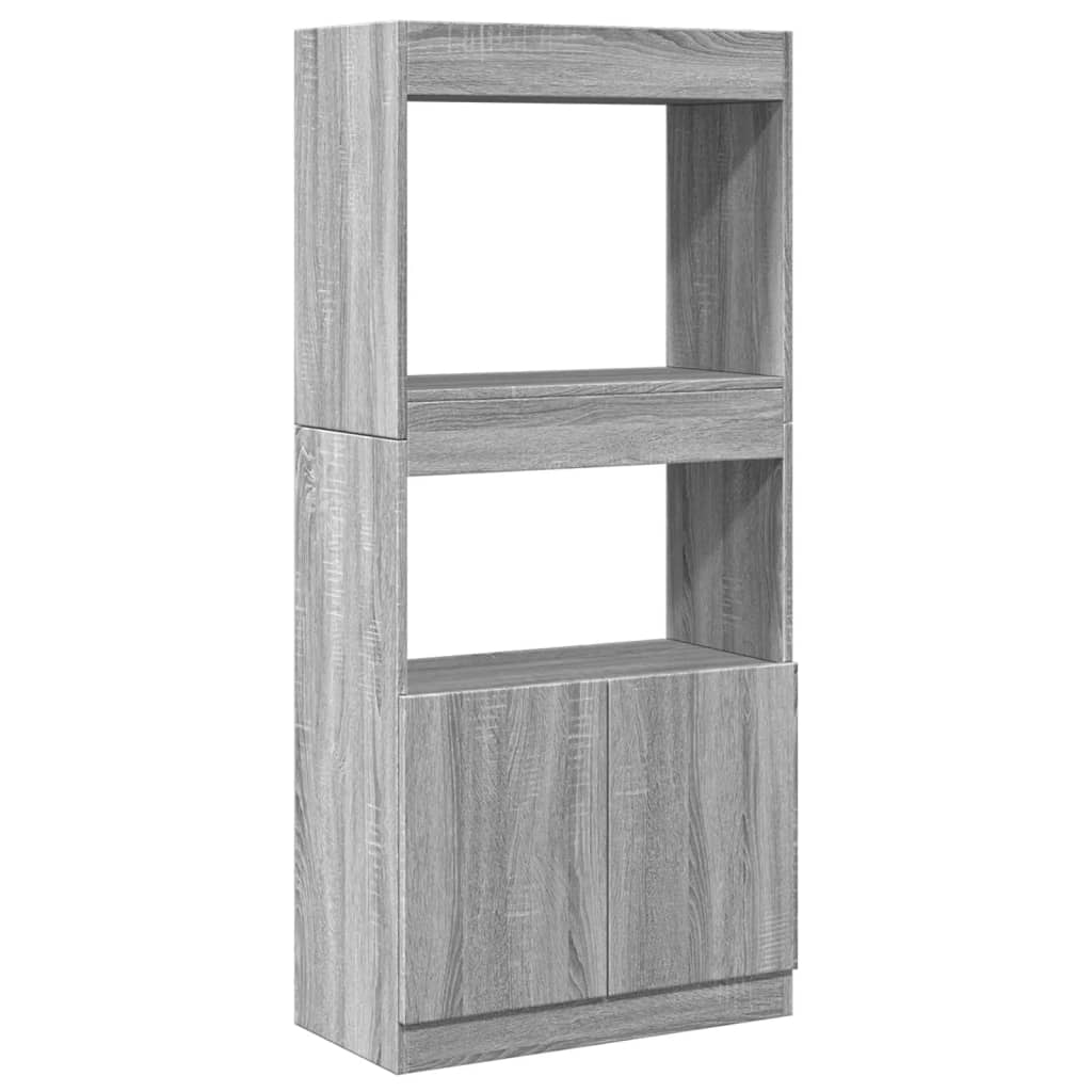 Highboard Grau Sonoma 63x33x140 cm Holzwerkstoff