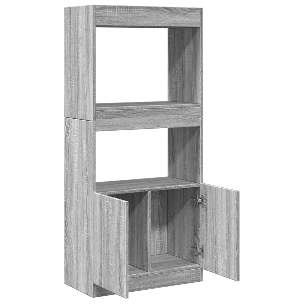 Highboard Grey Sonoma 63x33x140 cm Wood Material