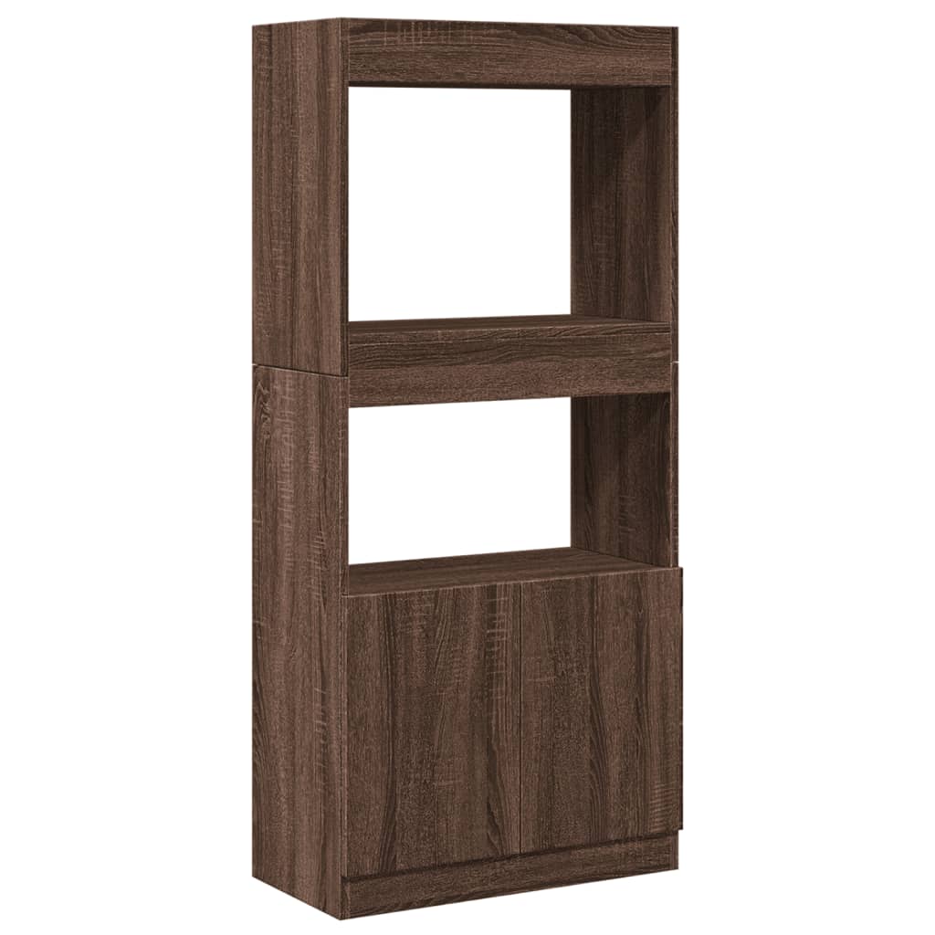 Highboard Brown Oak Look 63x33x140 cm Wood Material