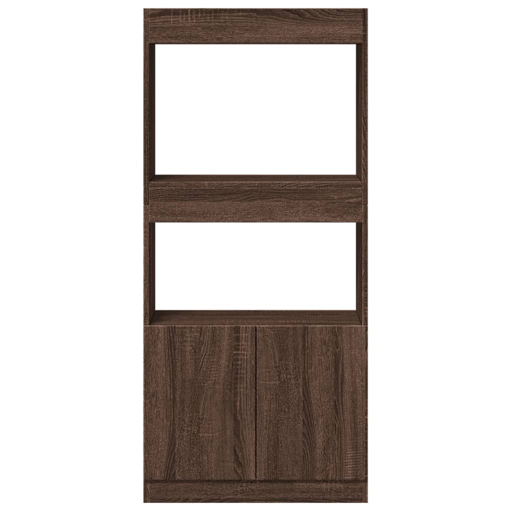 Highboard Brown Oak Look 63x33x140 cm Wood Material