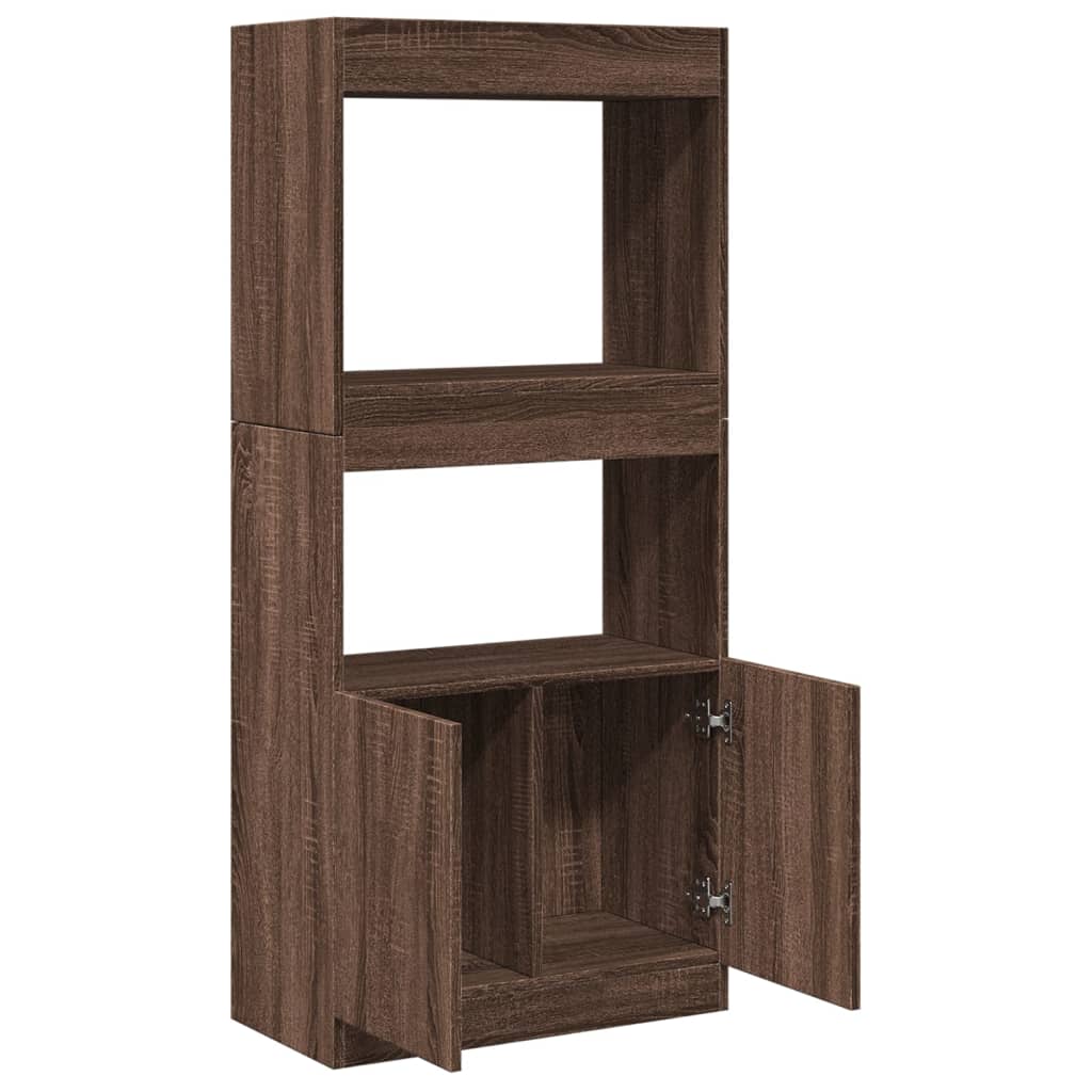 Highboard Brown Oak Look 63x33x140 cm Wood Material