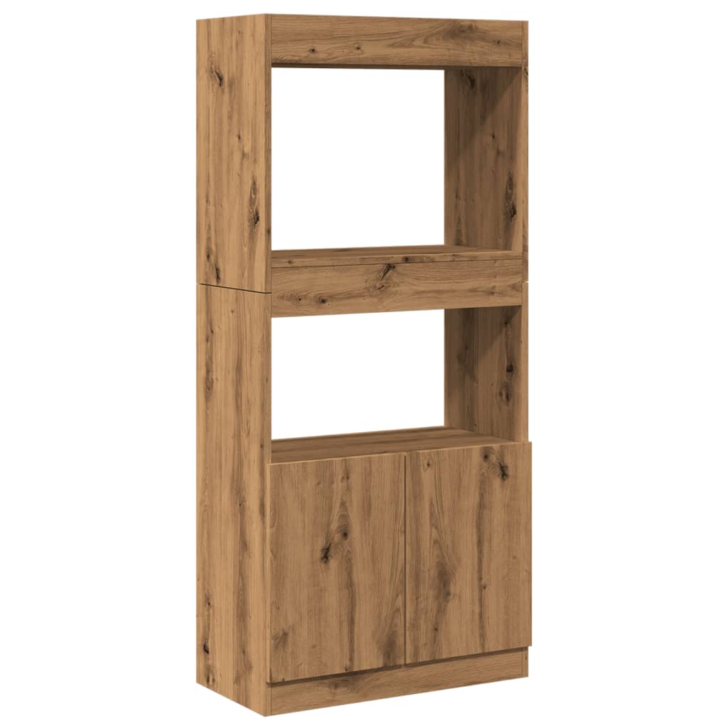 Highboard Artisan-Eiche 63x33x140 cm Holzwerkstoff