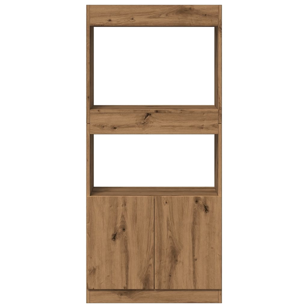 Highboard Artisan-Eiche 63x33x140 cm Holzwerkstoff