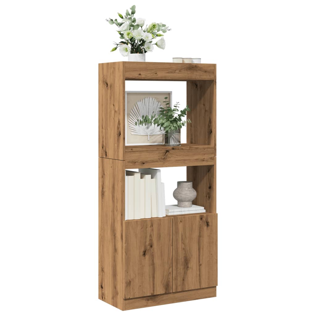 Highboard Artisan Oak 63x33x140 cm Wood Material