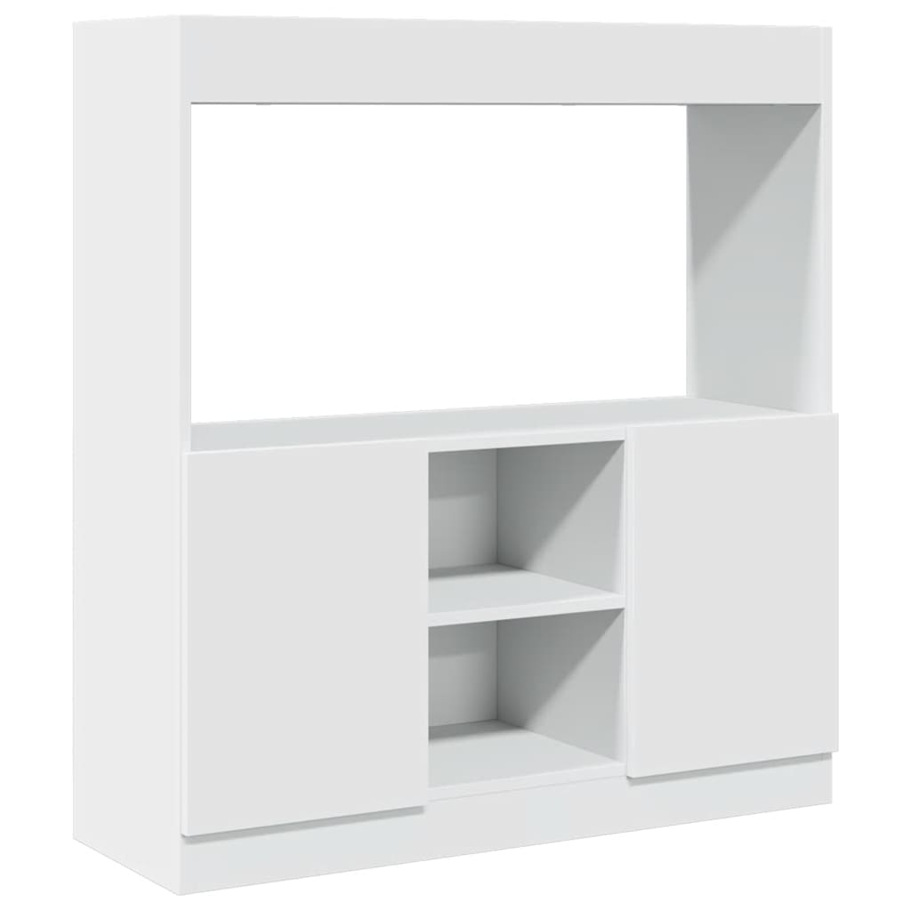 Highboard White 92x33x100 cm Wood Material