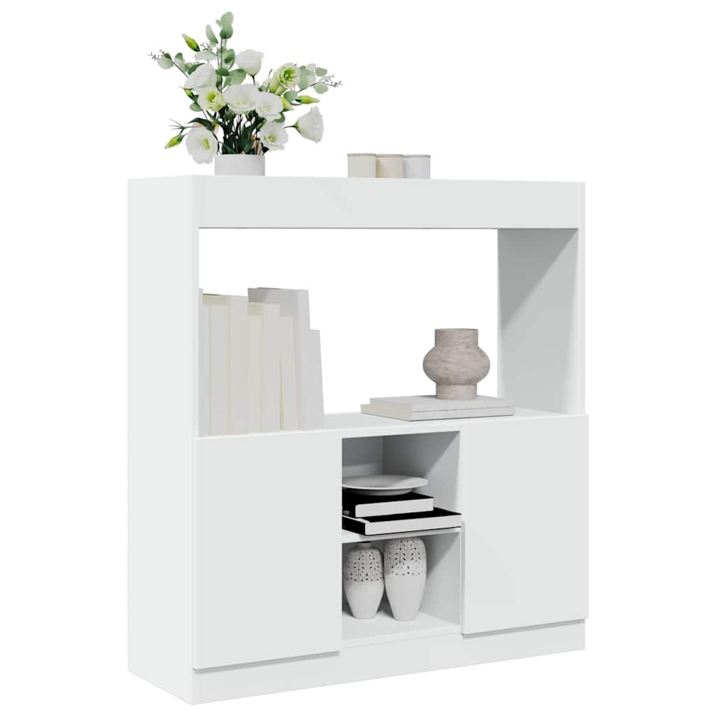 Highboard White 92x33x100 cm Wood Material