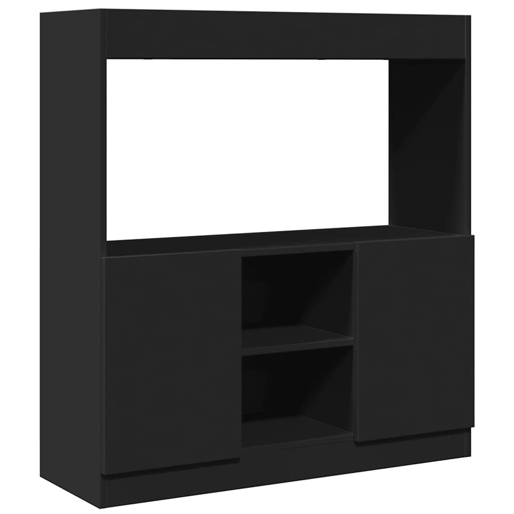 Highboard Black 92x33x100 cm Wood Material