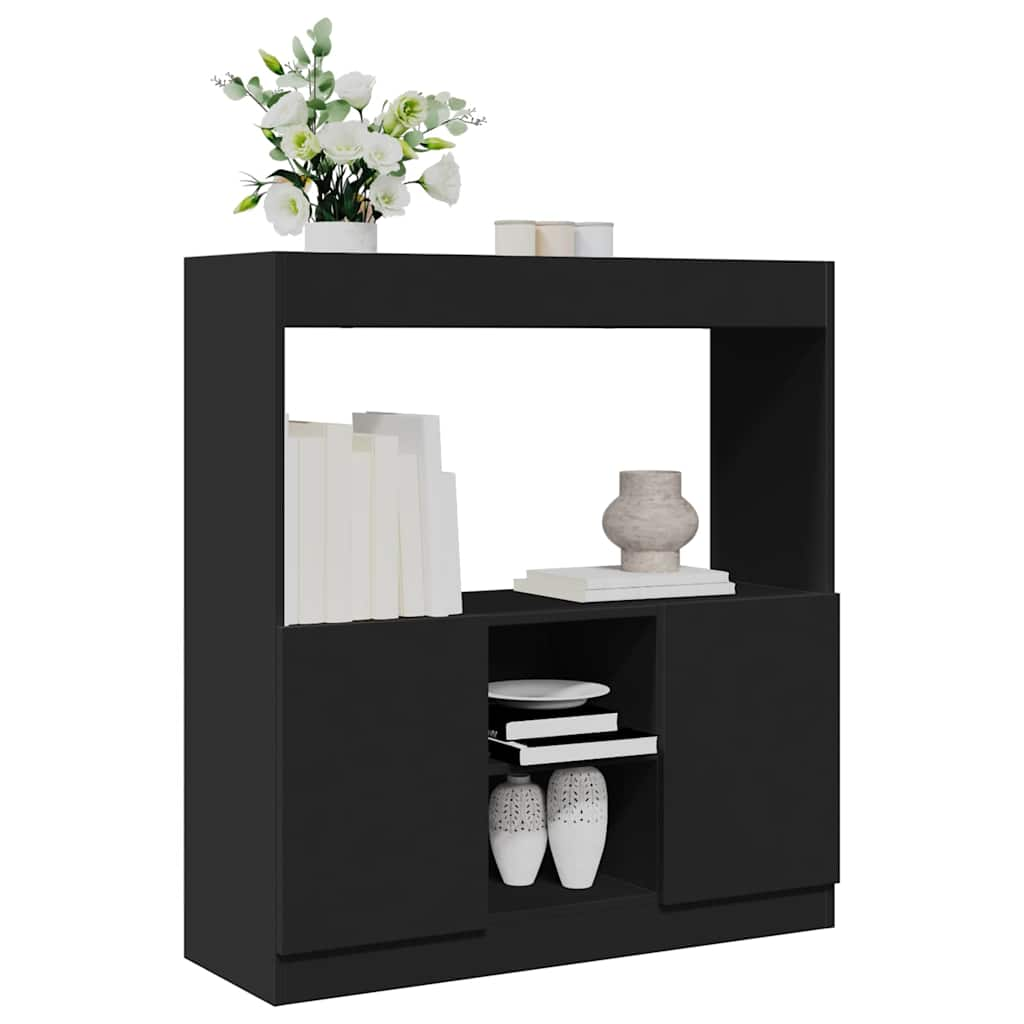 Highboard Black 92x33x100 cm Wood Material