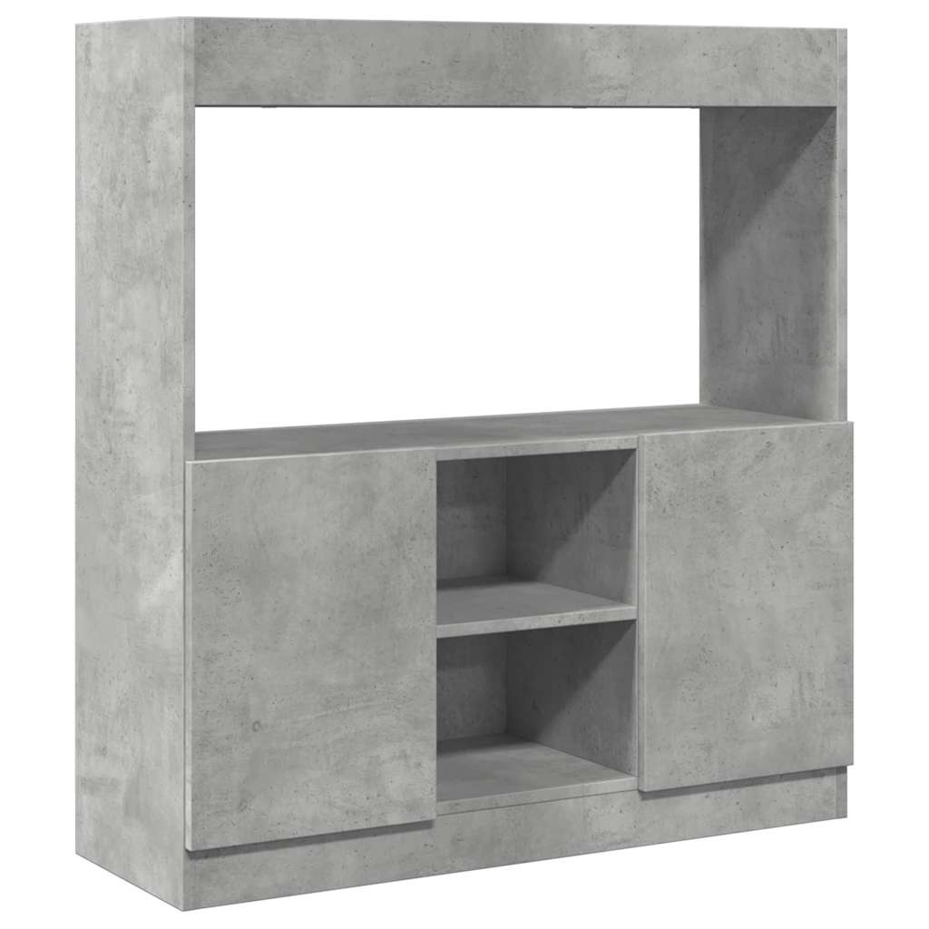 Highboard Concrete Grey 92x33x100 cm Wood Material