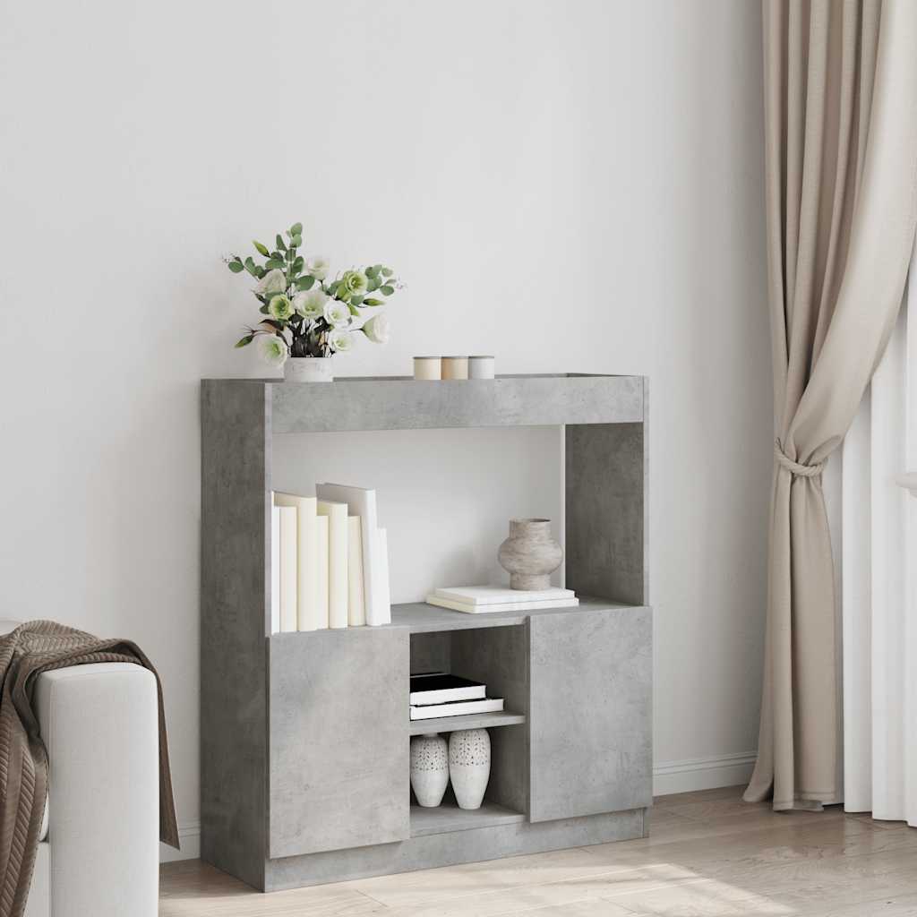 Highboard Concrete Grey 92x33x100 cm Wood Material