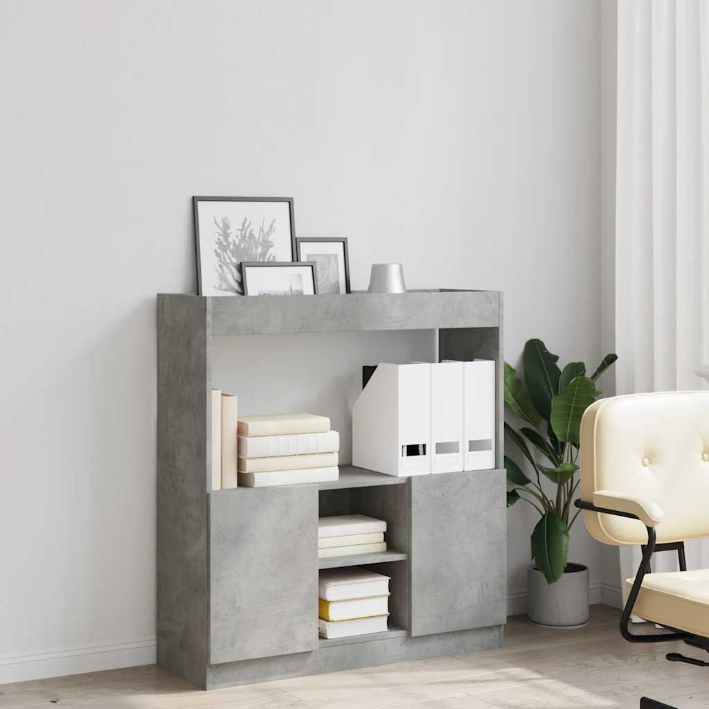 Highboard Concrete Grey 92x33x100 cm Wood Material