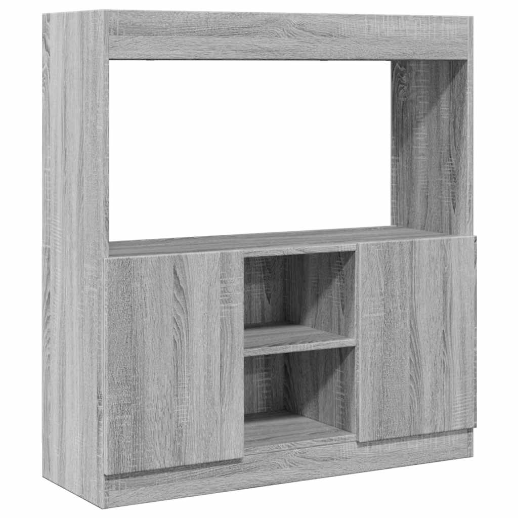 Highboard Grau Sonoma 92x33x100 cm Holzwerkstoff