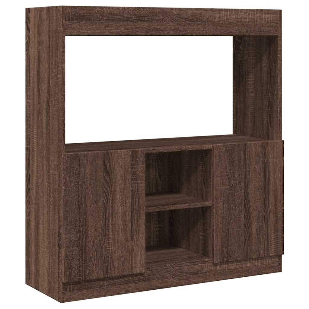 Highboard Brown Oak Look 92x33x100 cm Wood Material