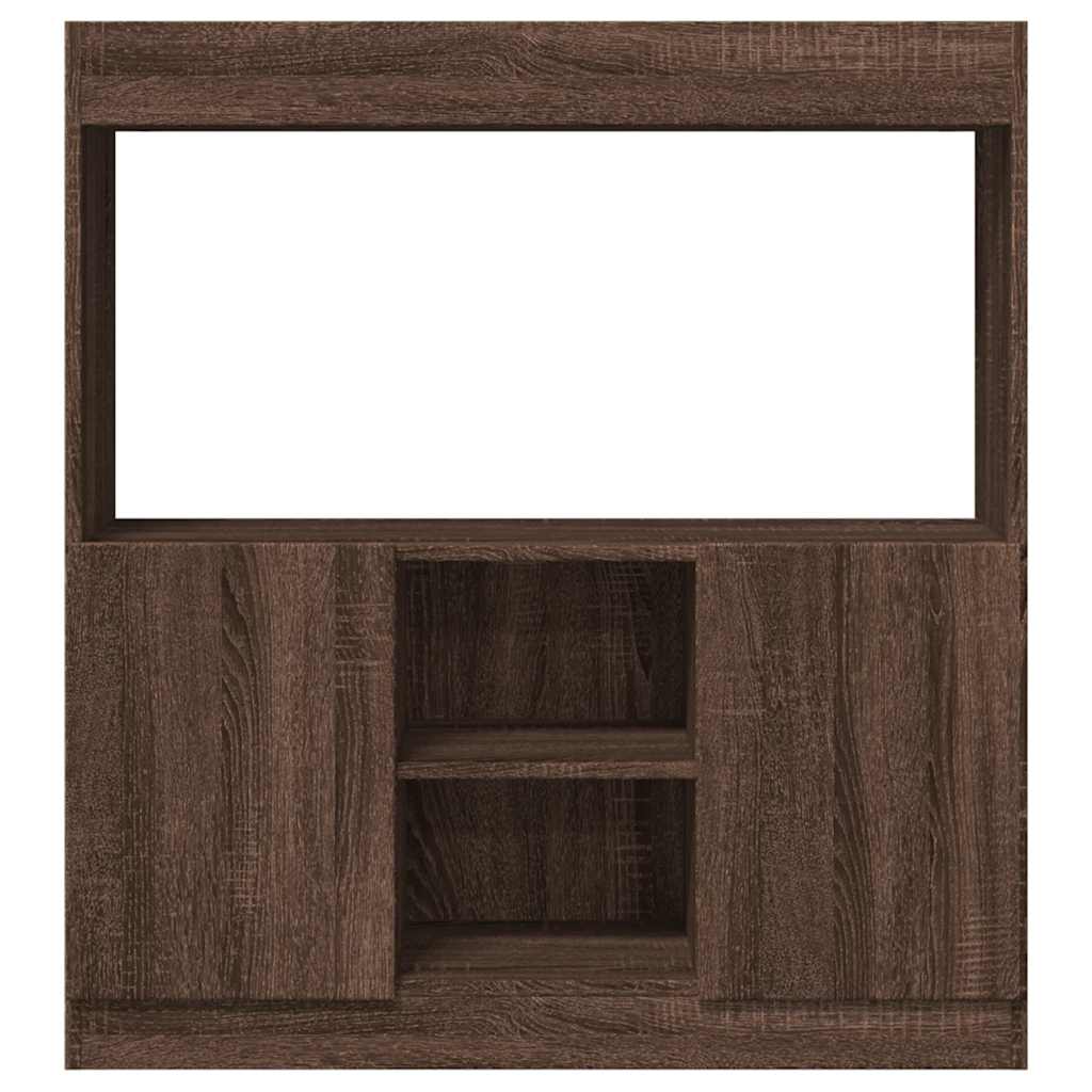 Highboard Braun Eichen-Optik 92x33x100 cm Holzwerkstoff