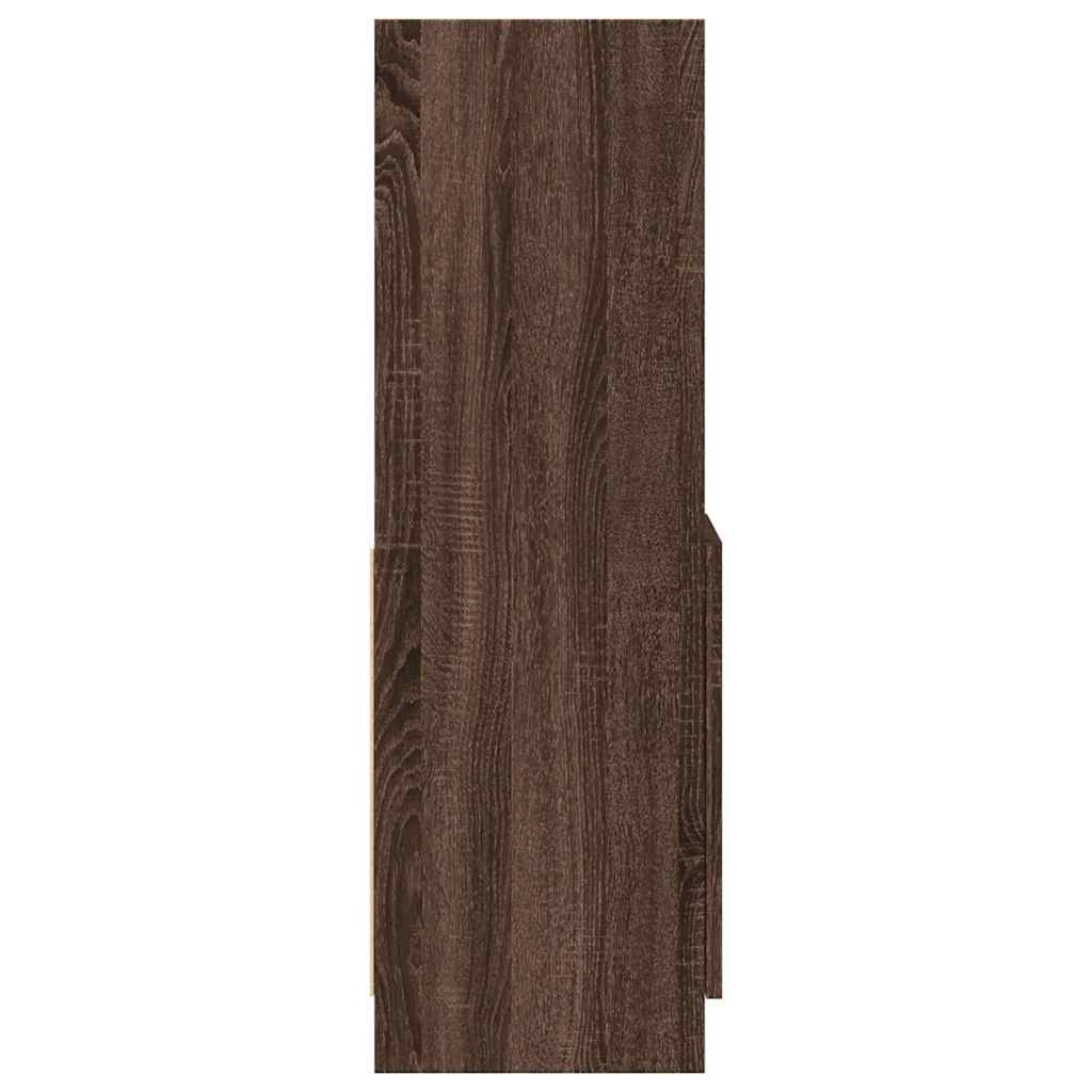 Highboard Brown Oak Look 92x33x100 cm Wood Material