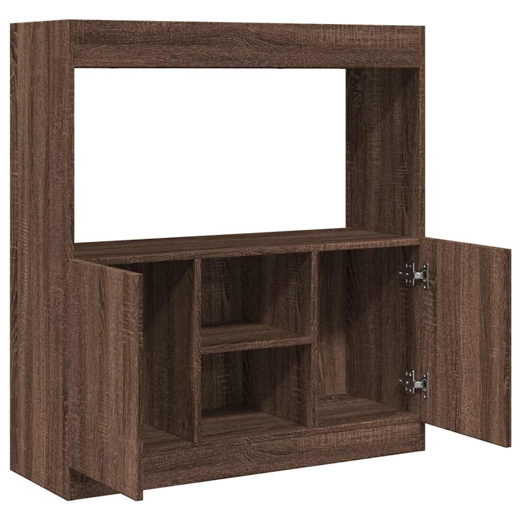 Highboard Brown Oak Look 92x33x100 cm Wood Material