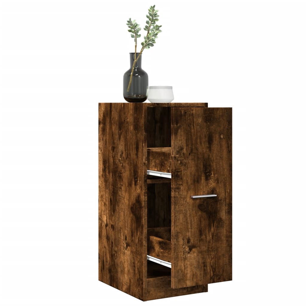 Apothecary Cabinet Smoked Oak 30x41x77.5 cm Wood Material