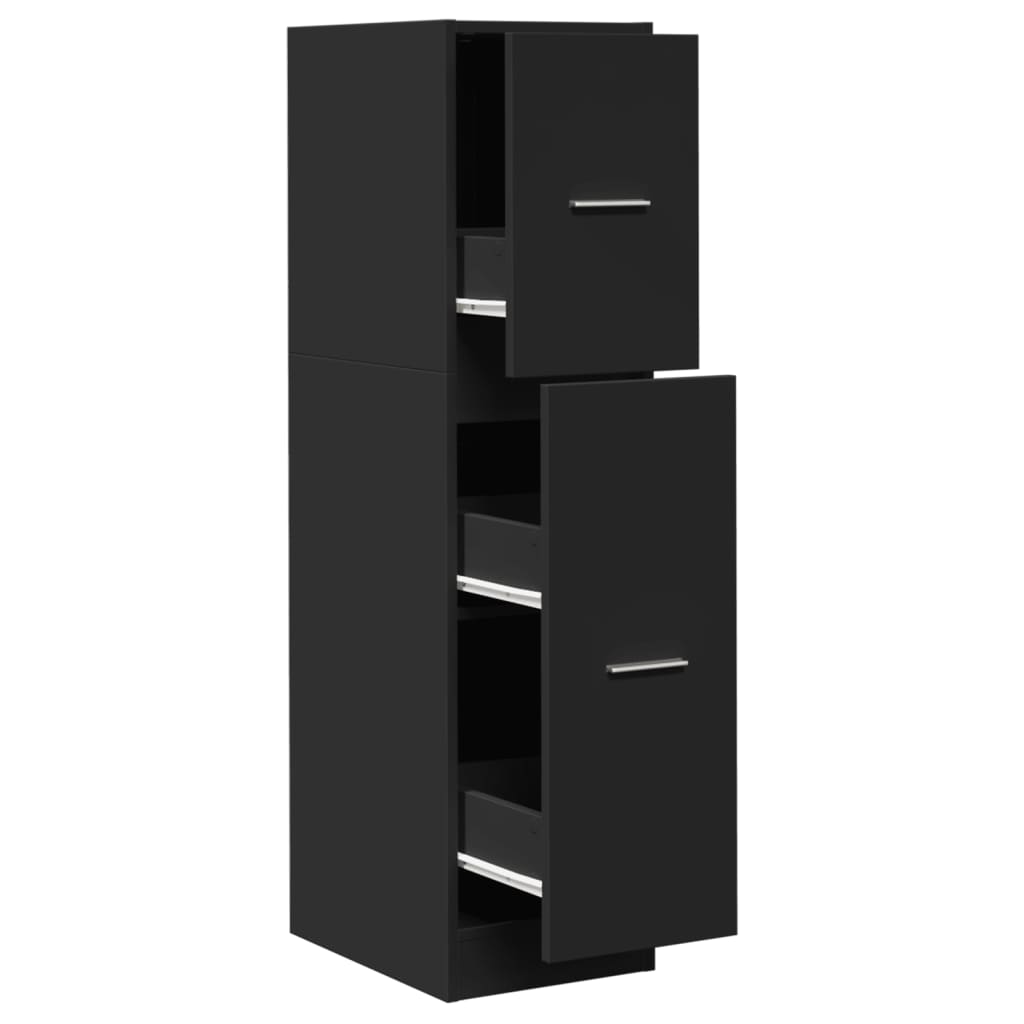 Apothecary Cabinet Black 30x41x118 cm Wood Material