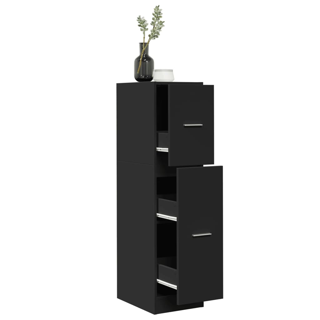 Apothecary Cabinet Black 30x41x118 cm Wood Material