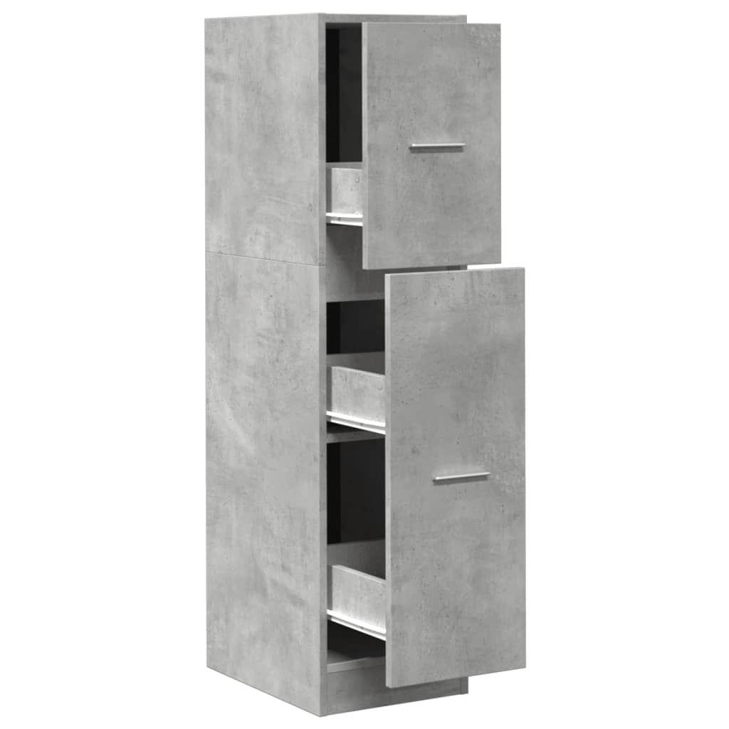 Apothecary Cabinet Concrete Grey 30x41x118 cm Wood Material