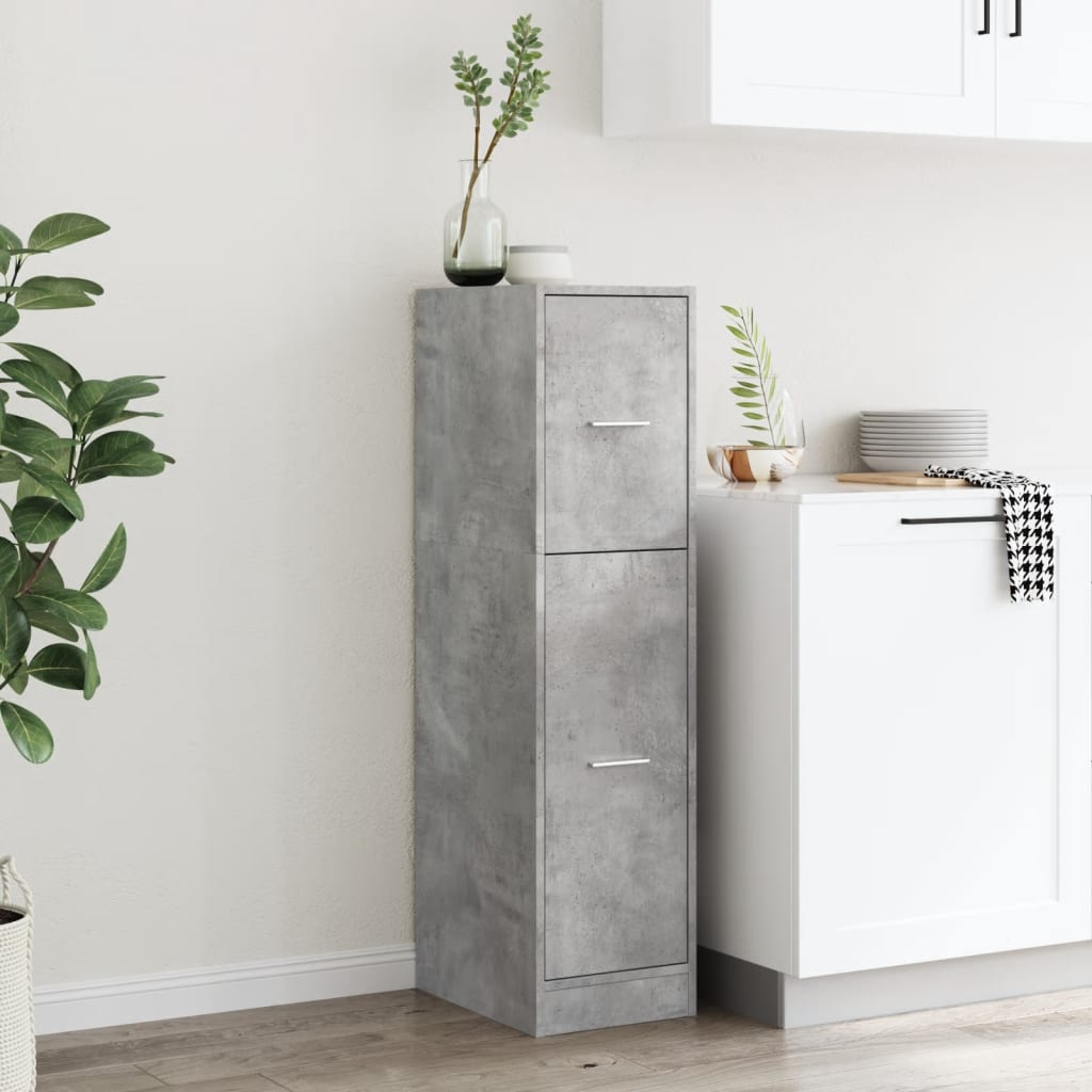 Apothecary Cabinet Concrete Grey 30x41x118 cm Wood Material