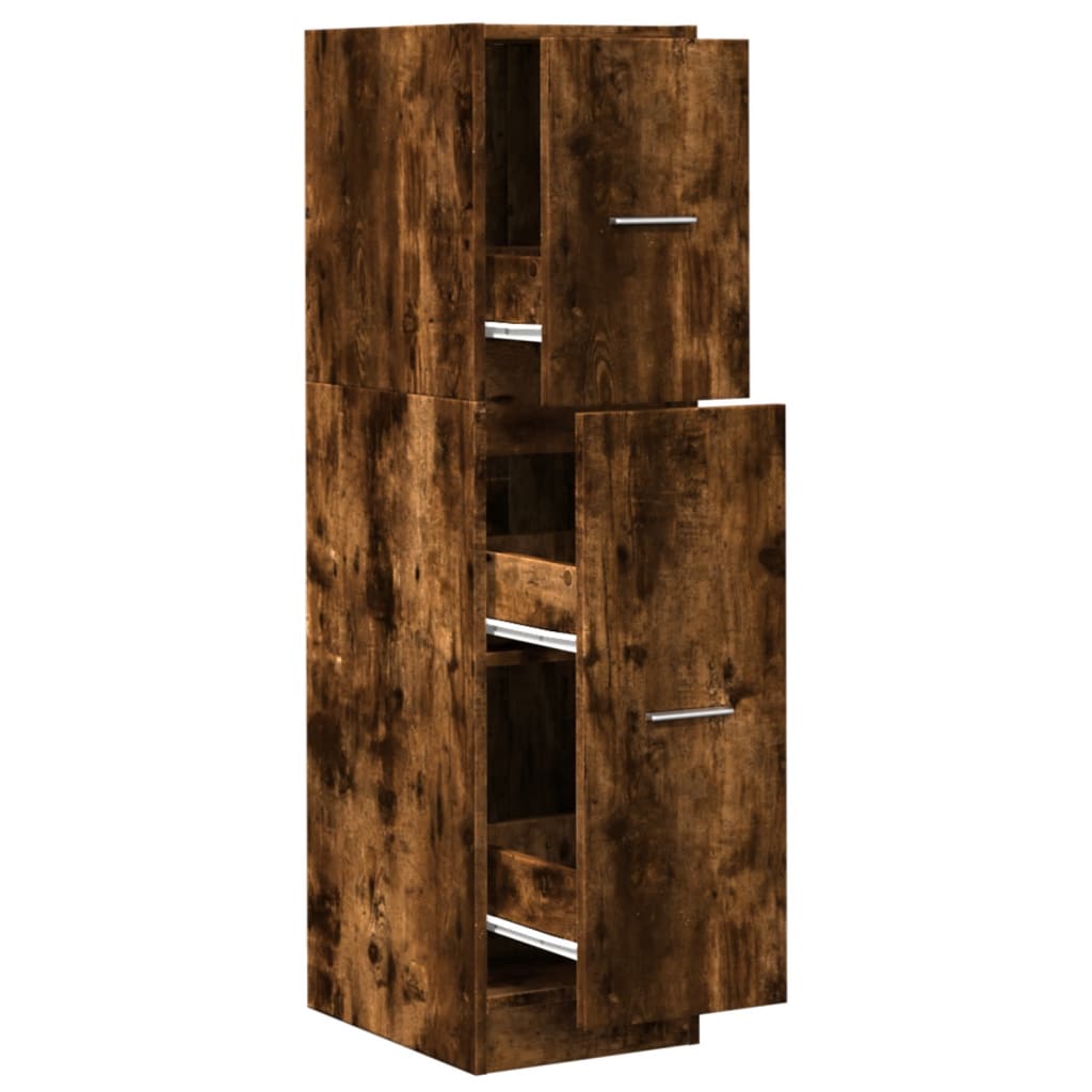 Apothecary Cabinet Smoked Oak 30x41x118 cm Wood Material