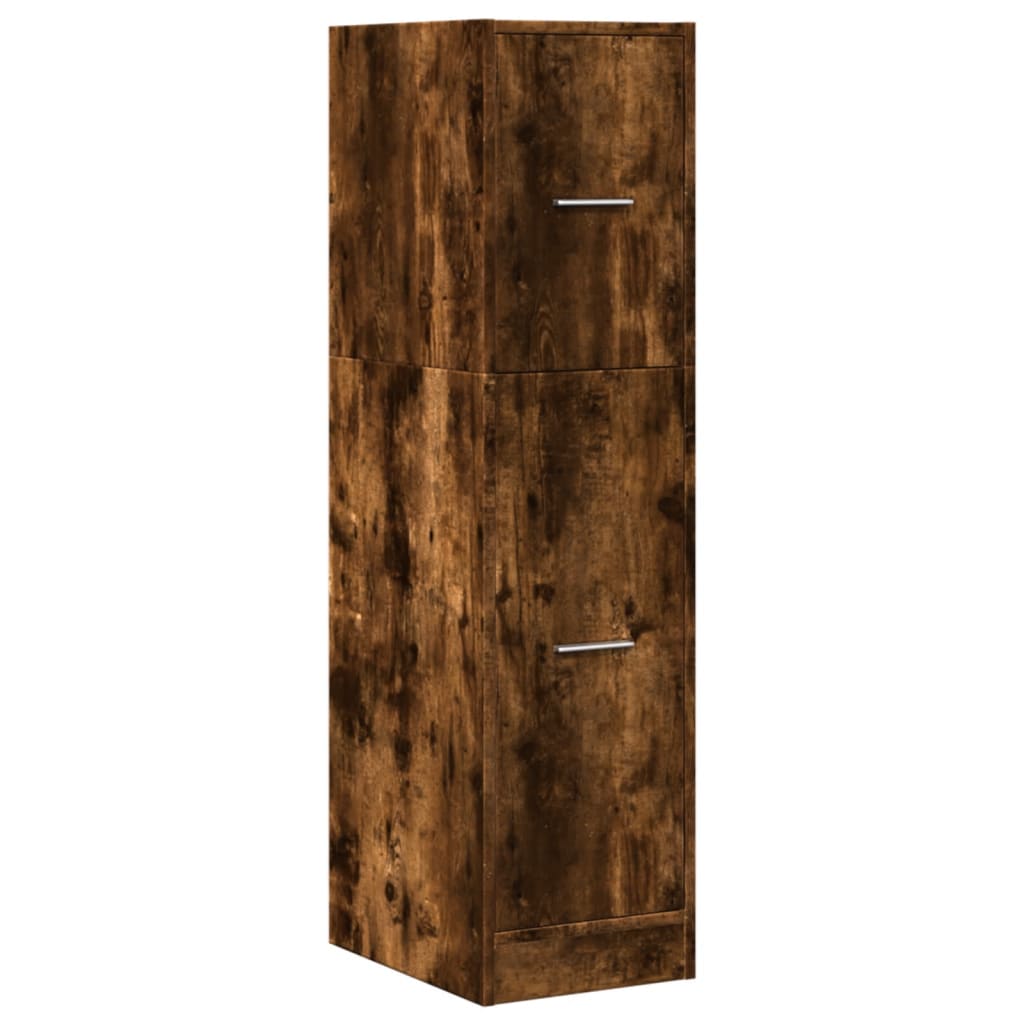 Apothecary Cabinet Smoked Oak 30x41x118 cm Wood Material