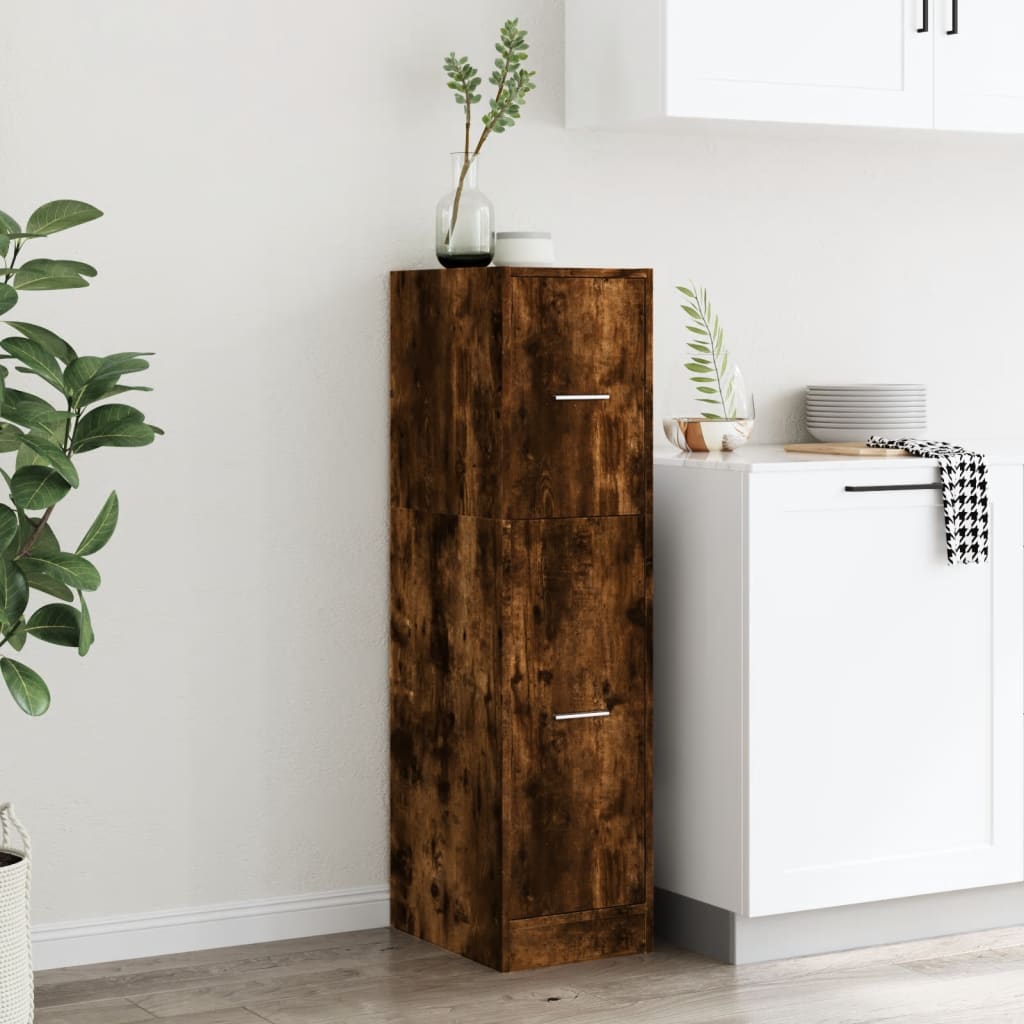 Apothecary Cabinet Smoked Oak 30x41x118 cm Wood Material