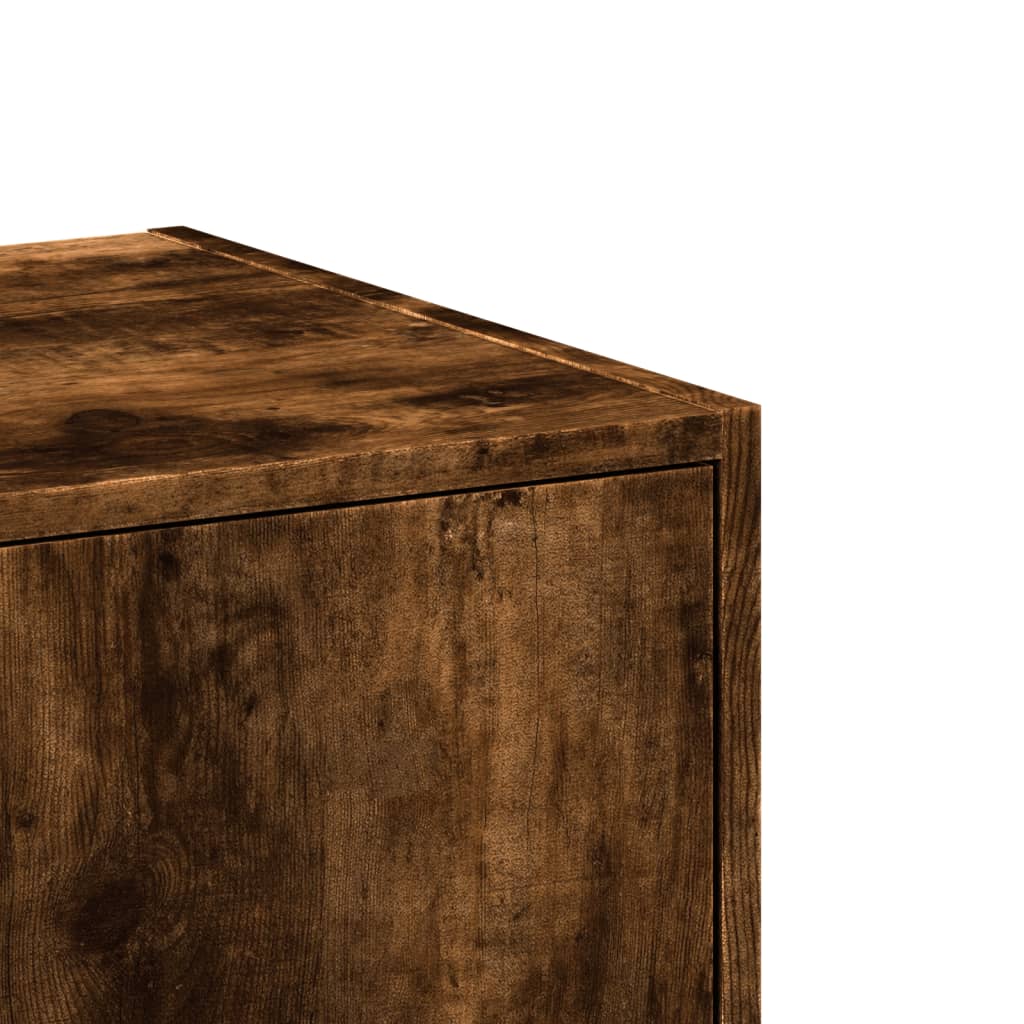 Apothecary Cabinet Smoked Oak 30x41x118 cm Wood Material