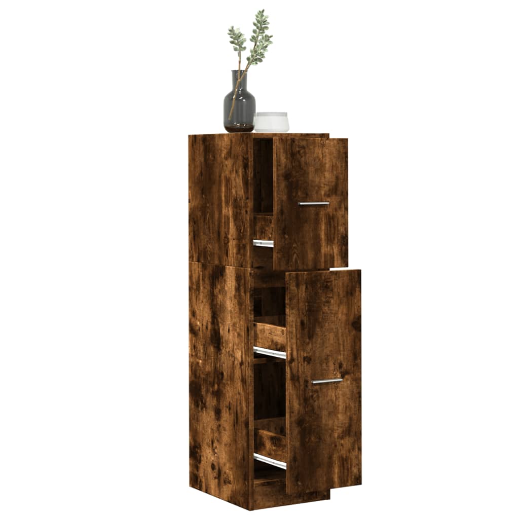 Apothecary Cabinet Smoked Oak 30x41x118 cm Wood Material