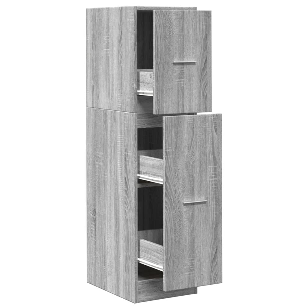 Apothecary Cabinet Gray Sonoma 30x41x118 cm Wood Material