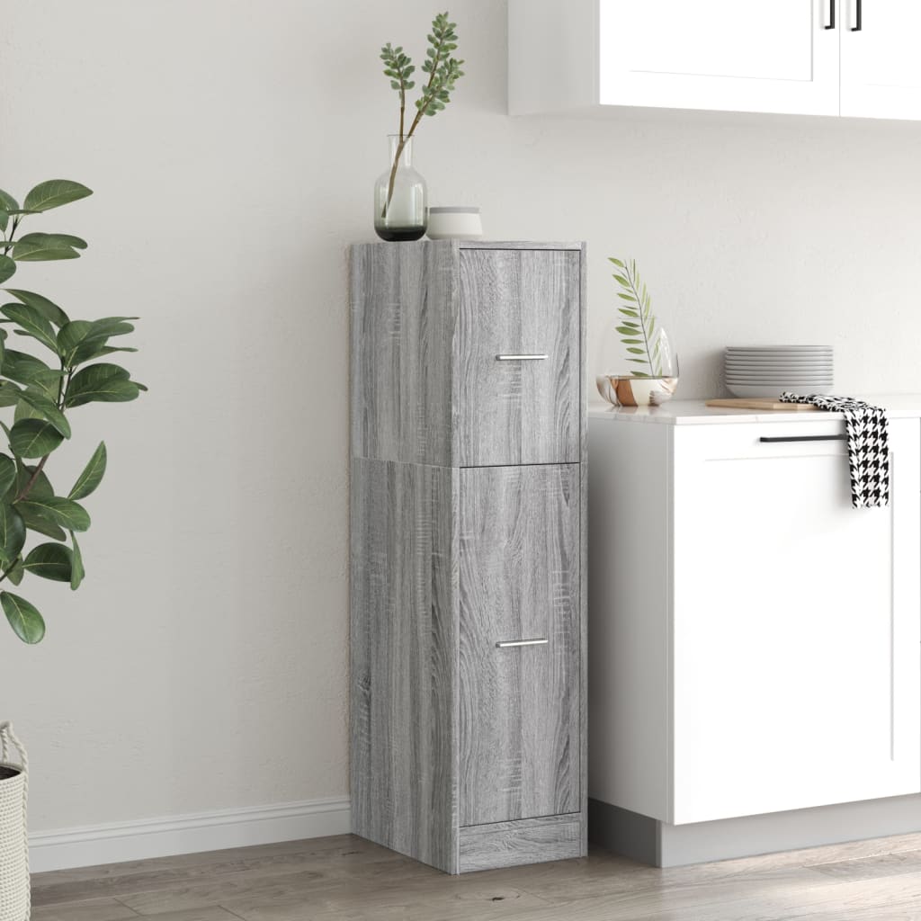 Apothecary Cabinet Gray Sonoma 30x41x118 cm Wood Material