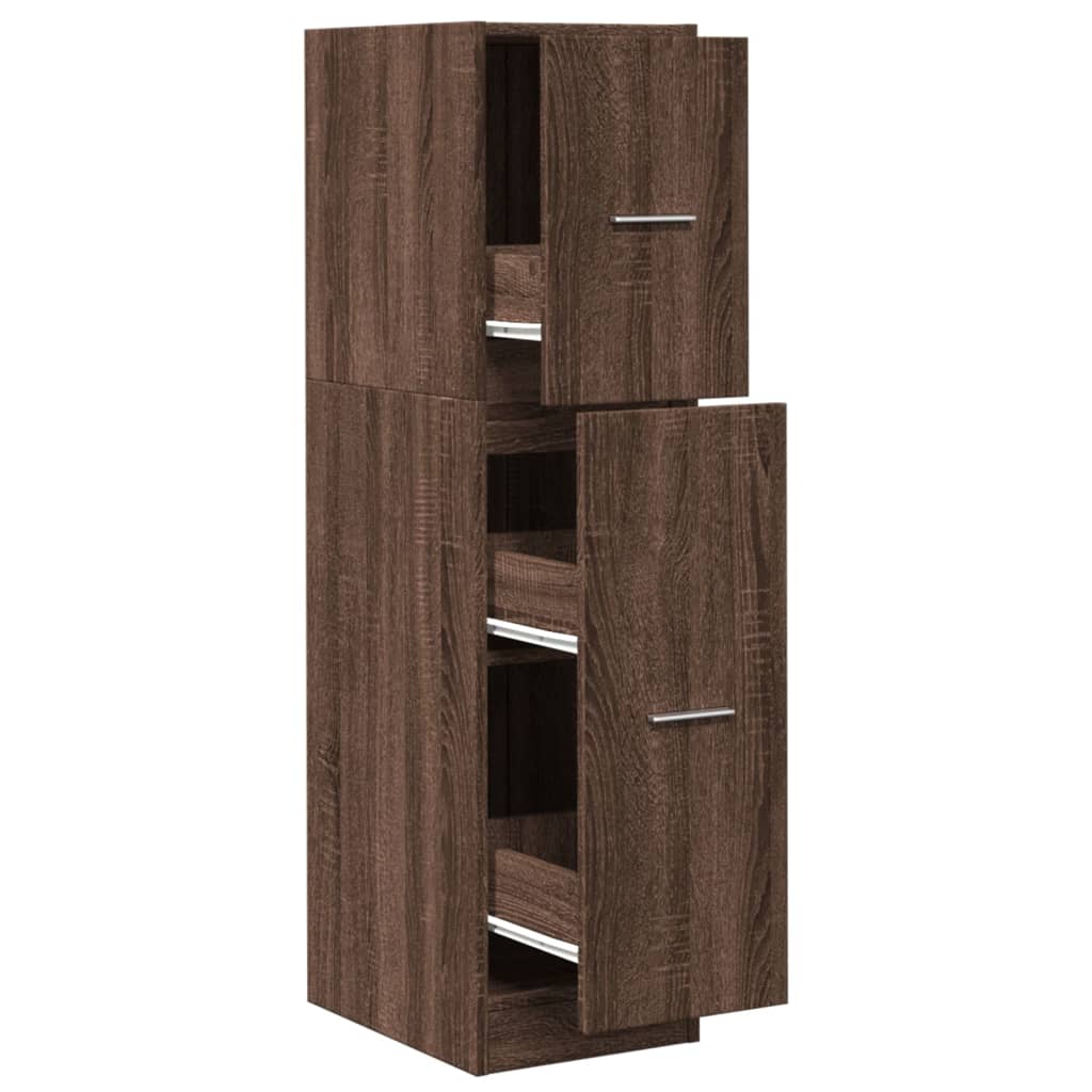 Apothecary Cabinet Brown Oak Look 30x41x118 cm Wood Material