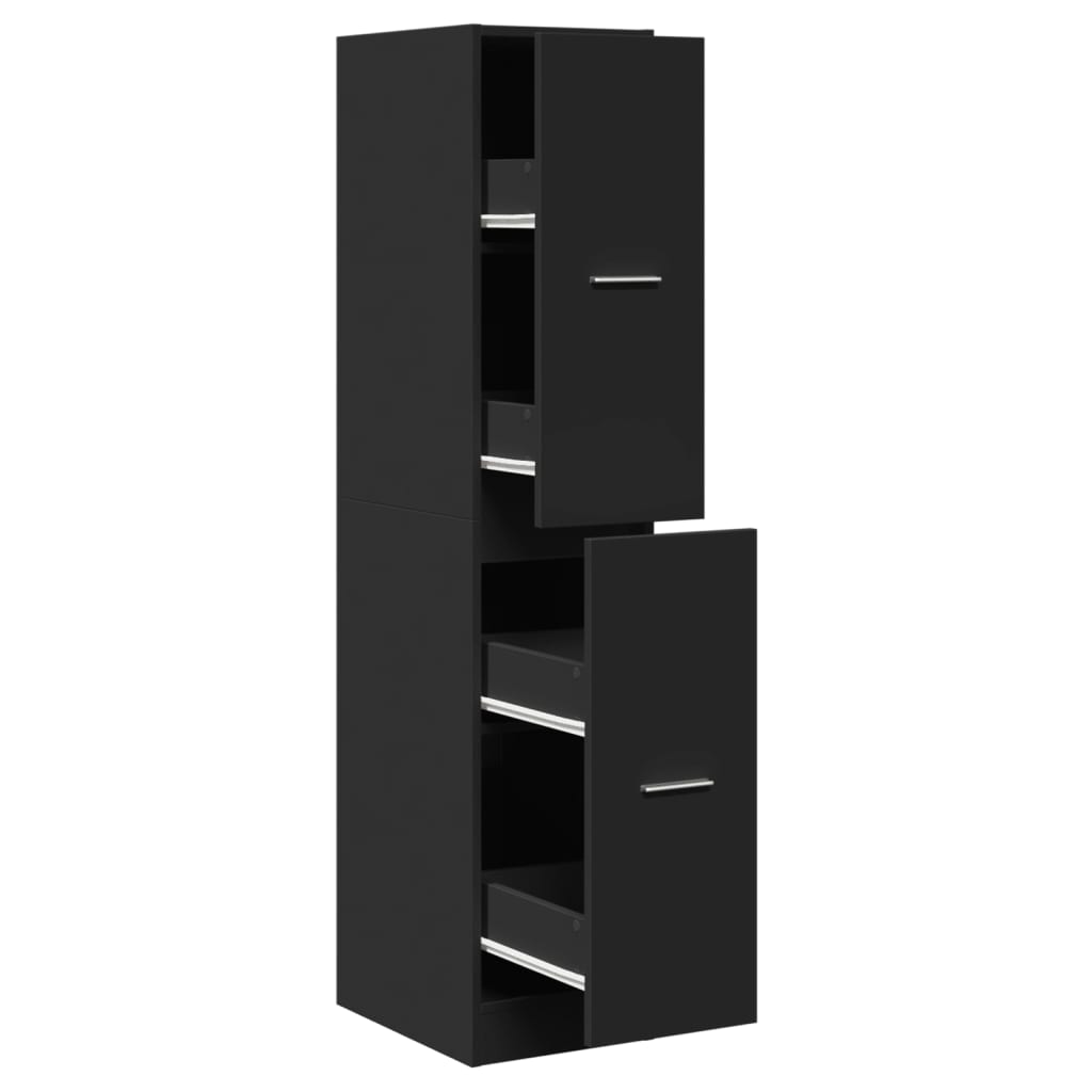 Apothecary Cabinet Black 30x41x144.5 cm Wood Material